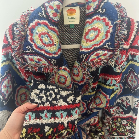 Colorful Alanui Style Patterned Knit Cardigan - Picture 4 of 6